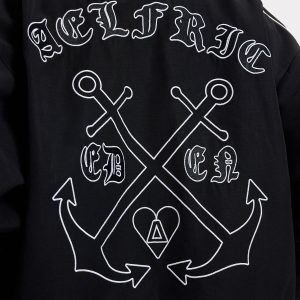 Embroidered Ship Anchor Bomber Jacket - Y2K Aesthetic Outerwear for Trendy Looks