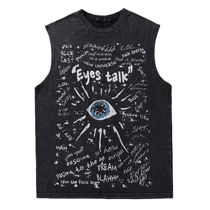 Eyes Talk Y2K Graphic Tee - Trendy Coquette Aesthetic Top for Stylish Outfits