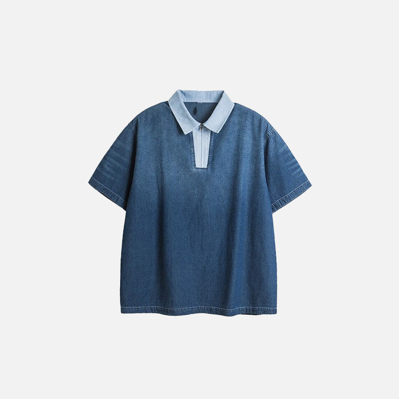 Faded Washed Y2K Polo T-Shirt for Vintage Aesthetic Outfits and Casual Style