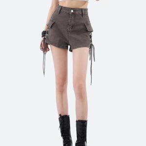 Fairy Grunge Aesthetic Cargo Shorts for a Unique Y2K Style Look