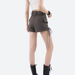 Fairy Grunge Aesthetic Cargo Shorts for a Unique Y2K Style Look