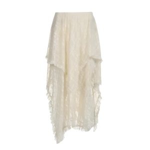 Fairy Grunge Lace Midi Skirt - Y2K Aesthetic Layered Design for Enchanting Outfits