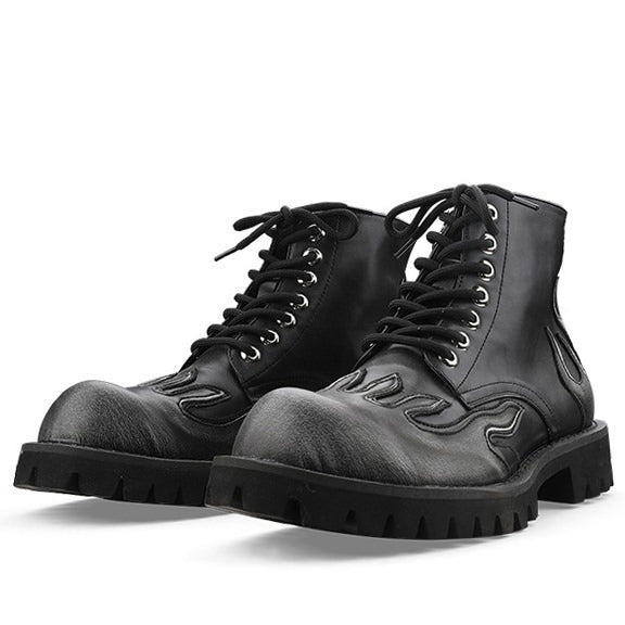 Feel The Burn Y2K Combat Boots - Edgy Grunge Style for Aesthetic Outfits