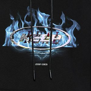 Fire Wave Graphic Hoodie - Y2K Aesthetic Comfy Hoodie for Trendy Outfits