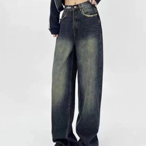 Flair and Flavor Y2K Denim Cargo Pants for Trendy Coquette and Grunge Aesthetic Outfits