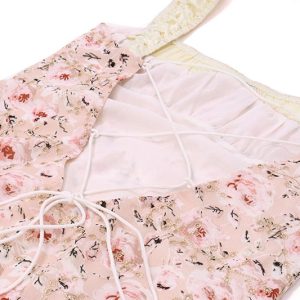 Flamingo Pink Floral Y2K Aesthetic Dress for a Chic Coquette Style Look