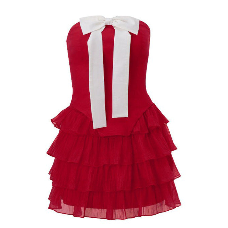 Flirty Babe Bow Dress in Red - Y2K Coquette Style with Cute Aesthetic Charm