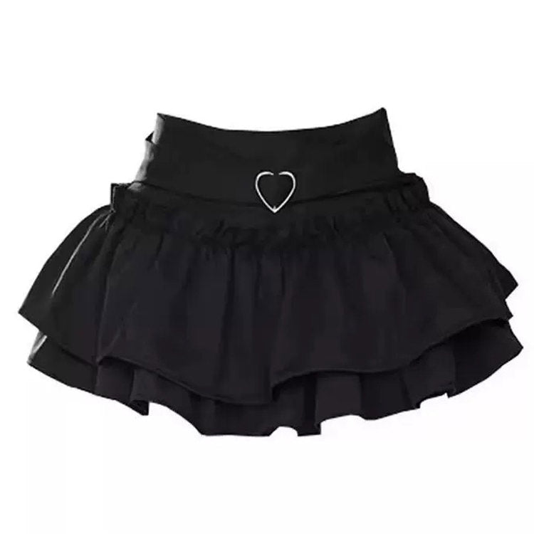 Flirty Babe Ruffle Skirt - Y2K Aesthetic Cargo Skirt for Cute Coquette Outfits