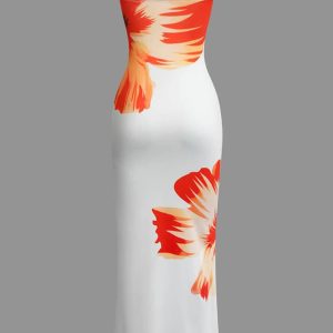 Floral Cascade Strapless Midi Dress - Y2K Aesthetic Floral Dress for Chic Summer Outfits