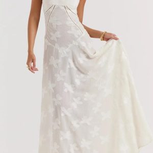 Floral Lace Up Maxi Dress - Y2K Aesthetic Boho Style for Effortless Chic Looks