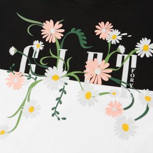 Floral Print Y2K Oversized T-Shirt for a Cute Coquette Aesthetic Look