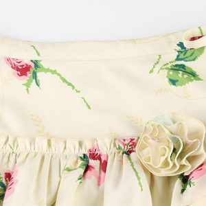 Floral Ruffle Tie Skirt - Y2K Aesthetic Cute Skirt for Coquette and Grunge Styles