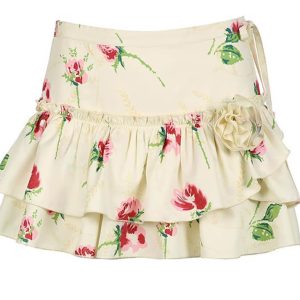 Floral Ruffle Tie Skirt - Y2K Aesthetic Cute Skirt for Coquette and Grunge Styles