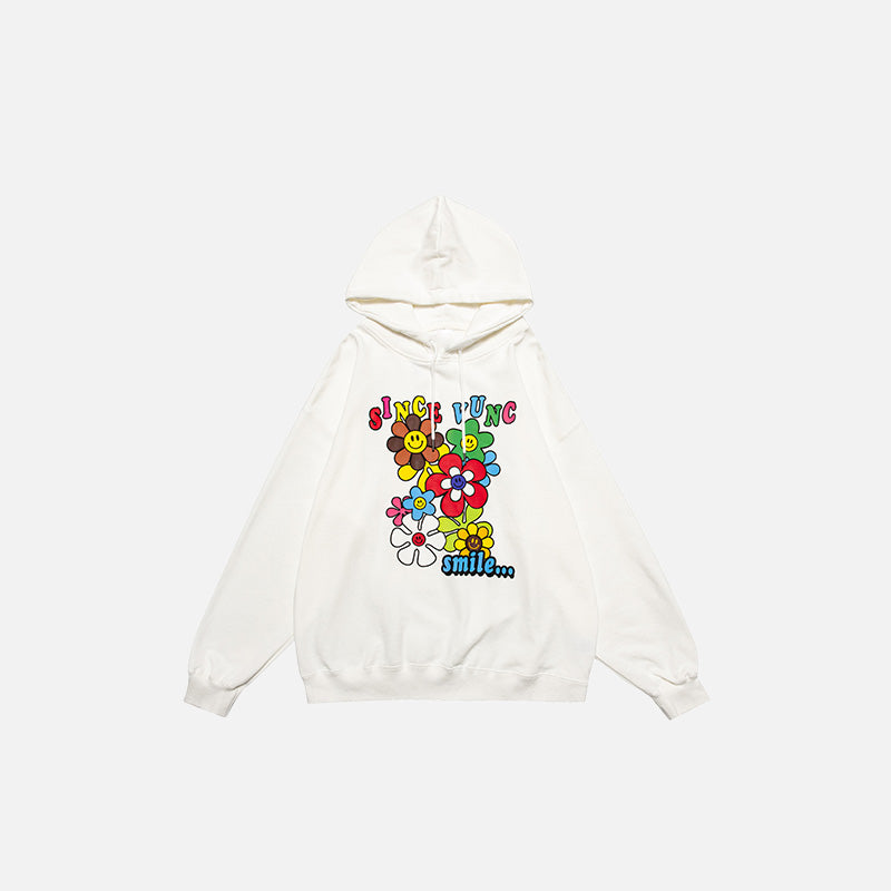 Flower Season Y2K Aesthetic Loose Hoodie - Comfy and Cute for Effortless Style