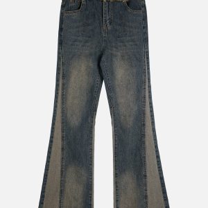 Fringe Patchwork Jeans: Y2K Aesthetic Grunge Style for Trendy Outfits and Unique Looks