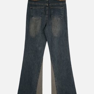 Fringe Patchwork Jeans: Y2K Aesthetic Grunge Style for Trendy Outfits and Unique Looks