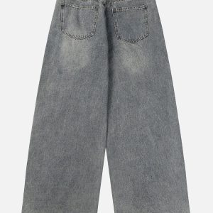 Fringe Star Y2K Loose Jeans for a Trendy Grunge Aesthetic Look