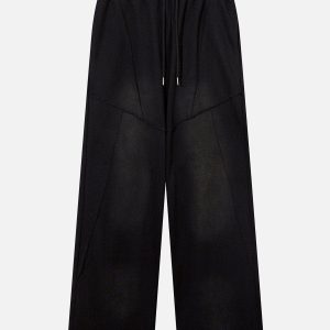 Fringe Washed Baggy Sweatpants for Y2K Aesthetic and Comfy Grunge Style Outfits