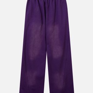 Fringe Washed Baggy Sweatpants for Y2K Aesthetic and Comfy Grunge Style Outfits