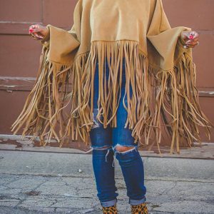 Fringed Suede Top in Y2K Style - Boho Aesthetic Cute Top for Trendy Outfits