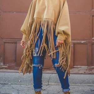 Fringed Suede Top in Y2K Style - Boho Aesthetic Cute Top for Trendy Outfits