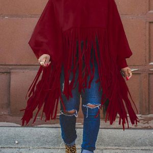 Fringed Suede Top in Y2K Style - Boho Aesthetic Cute Top for Trendy Outfits