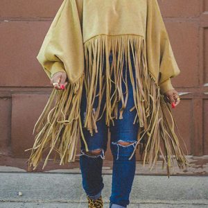 Fringed Suede Top in Y2K Style - Boho Aesthetic Cute Top for Trendy Outfits