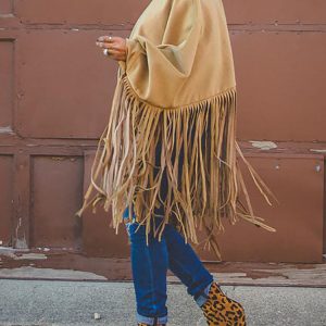 Fringed Suede Top in Y2K Style - Boho Aesthetic Cute Top for Trendy Outfits