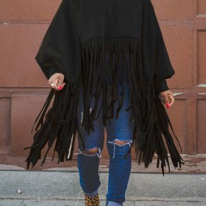 Fringed Suede Top in Y2K Style - Boho Aesthetic Cute Top for Trendy Outfits