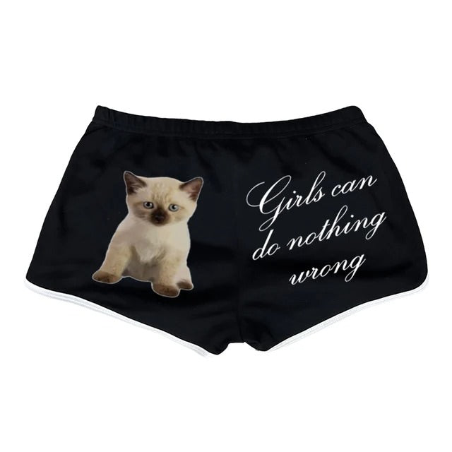 Girls Can Do Nothing Wrong Y2K Booty Shorts - Trendy Coquette Aesthetic Bottoms