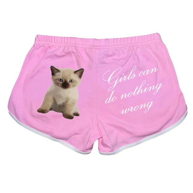 Girls Can Do Nothing Wrong Y2K Booty Shorts - Trendy Coquette Aesthetic Bottoms