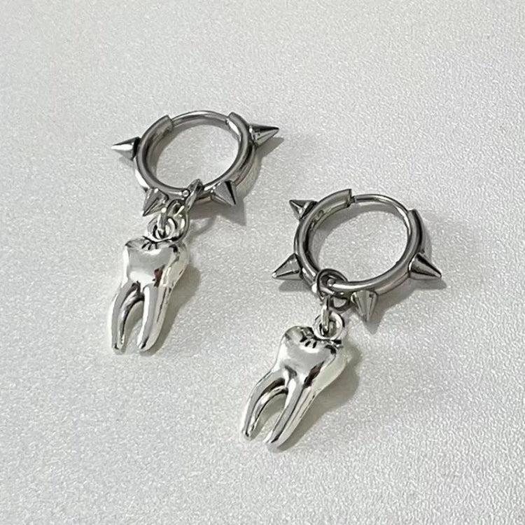 Gothic Spiked Hoop Earrings - Edgy Y2K Fashion Statement for Grunge and Coquette Aesthetics