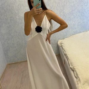 Graceful Drift Backless Slip Dress - Y2K Aesthetic Fashion for Effortless Elegance