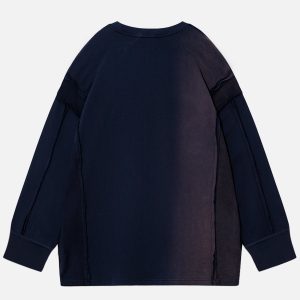 Gradient Embroidery Spider Sweatshirt - Y2K Aesthetic Cozy Top for Grunge and Coquette Styles