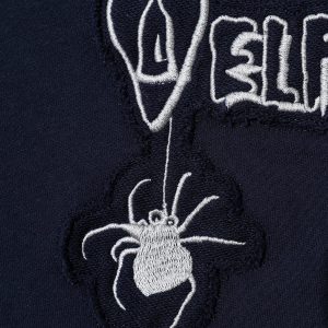 Gradient Embroidery Spider Sweatshirt - Y2K Aesthetic Cozy Top for Grunge and Coquette Styles