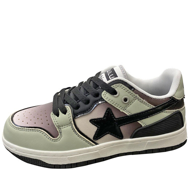 Gradient Grey Shooting Star Sneakers for Y2K Aesthetic and Grunge Style Outfits