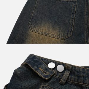 Gradient Raw Edge Y2K Jeans - Trendy Grunge Style Denim for Aesthetic Outfits