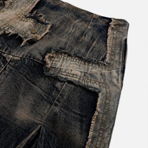 Gradient Washed Denim Cargo Skirt - Y2K Aesthetic Fashion for Trendy Outfits