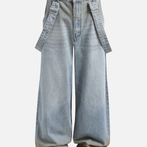 Gradient Washed Y2K Loose Jeans for a Trendy Grunge Aesthetic Look