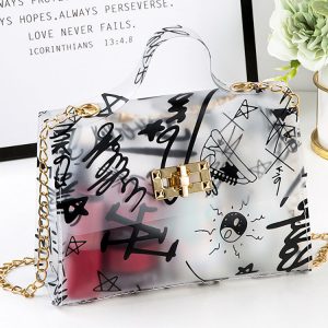 Graffiti Print Y2K Aesthetic Strap Crossbody Bag for Trendy Outfits and Everyday Style