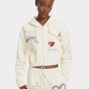 Graffiti Print Y2K Crop Hoodie - Trendy Streetwear for Aesthetic Outfits