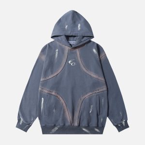 Graffiti Star Washed Hoodie - Y2K Aesthetic Comfy Hoodie for Trendy Outfits