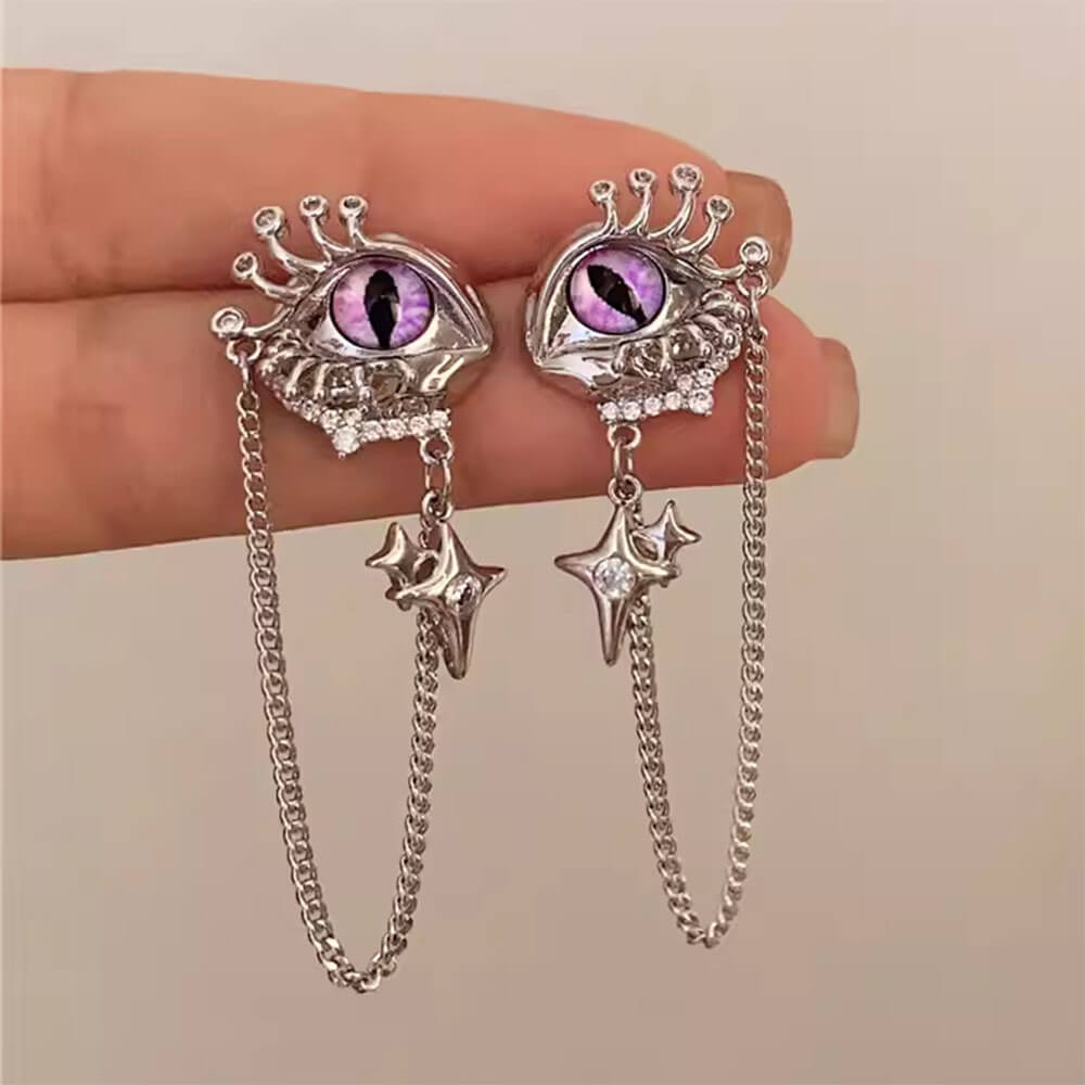 Grunge Aesthetic Eyes Earrings - Y2K Style Statement Jewelry for Edgy Fashion Lovers