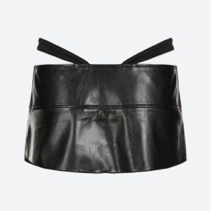 Grunge Pleated Zipper Slit Micro Mini Skirt - Y2K Aesthetic Fashion Statement Piece