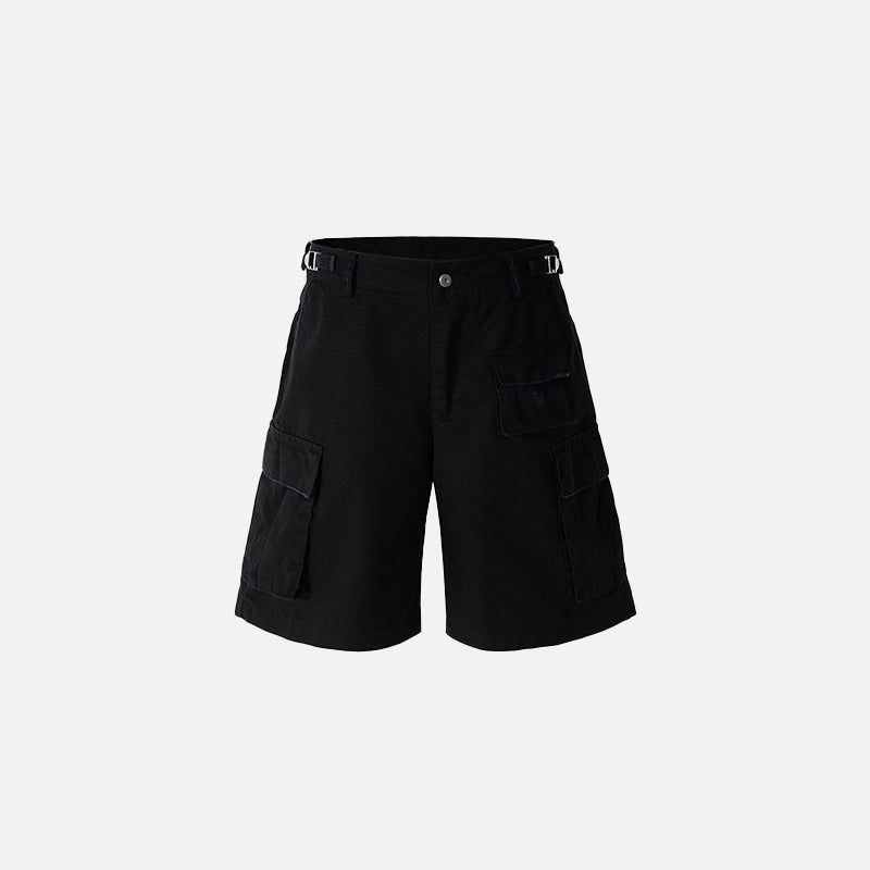 Hand-Polished Black Jorts for Y2K Fashion Lovers - Trendy Grunge Aesthetic Bottoms