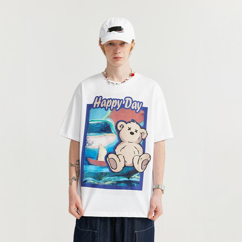 Happy Day Bear Graphic Tee - Cute Y2K Aesthetic Top for Cozy Outfits