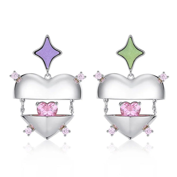 Heartfelt Y2K Aesthetic Earrings - Cute Coquette Style Jewelry for Trendy Outfits