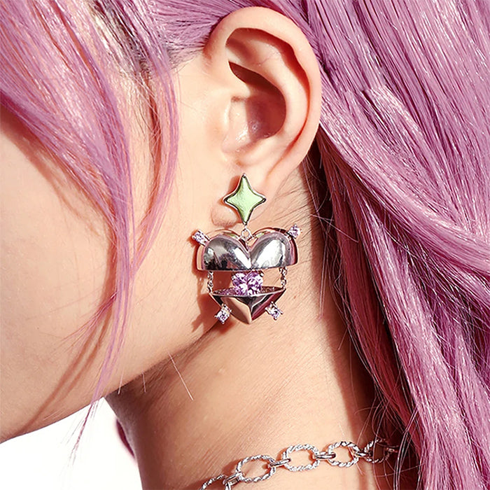 Heartfelt Y2K Aesthetic Earrings - Cute Coquette Style Jewelry for Trendy Outfits