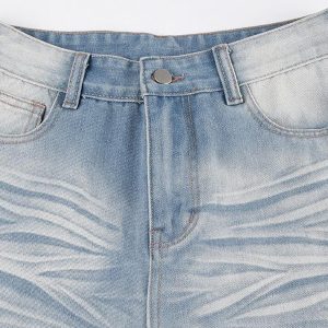 High Waist Loose-Fit Wide-Leg Jeans in Vintage Wash - Y2K Aesthetic Denim Style