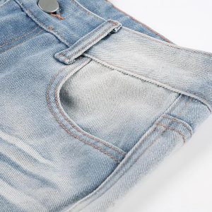 High Waist Loose-Fit Wide-Leg Jeans in Vintage Wash - Y2K Aesthetic Denim Style